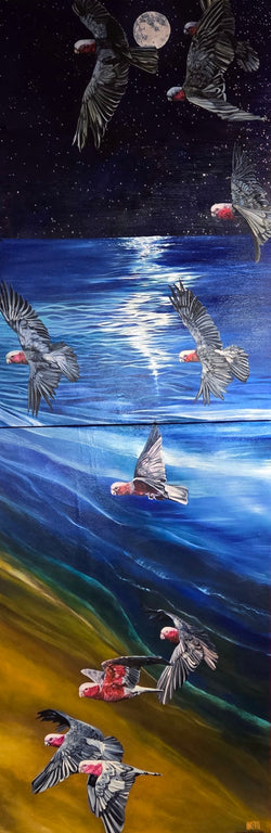 Leah Anketell "Wingbeats + Lunar Whispers" (diptych)